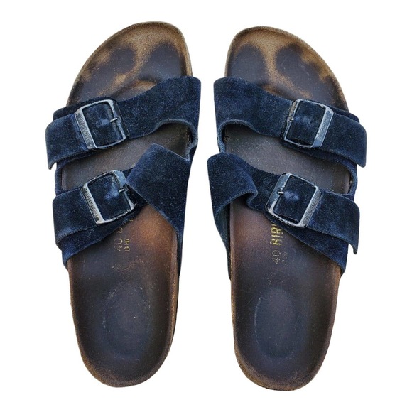 Birkenstock Shoes - Birkenstock Black Two Strap Sandals Size 40 Womens Ladies 9 Mens 7